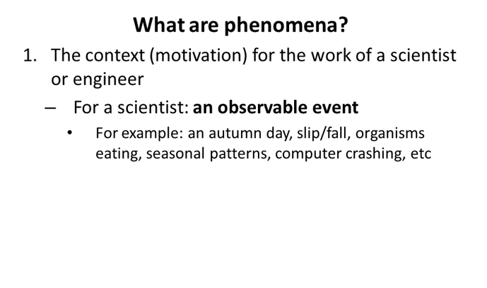 What Are Phenomena